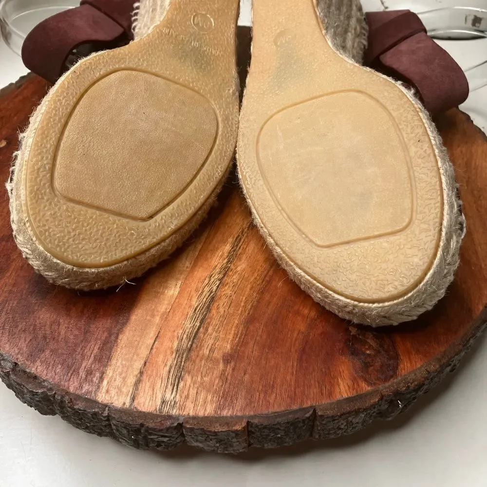 NWT VINCE  9 Leather Platform Suede Espadrille Sandals